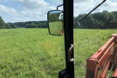 In cab view of cutting.