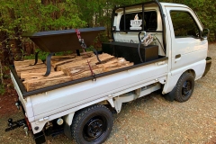 Fire pit and ¼ face cord of seasoned oak loaded for delivery to North Raleigh.  Thanks Kevin!  Enjoy!