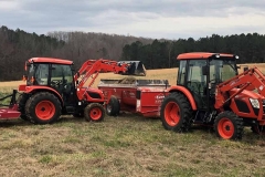 Spreading fertilizer in Wake county.