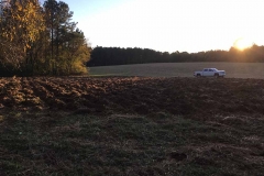 Freshly turned garden plot in Wake County